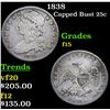 Image 1 : 1838 Capped Bust Quarter 25c Grades f+