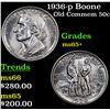 Image 1 : 1936-p Boone Old Commem Half Dollar 50c Grades GEM+ Unc