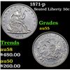 Image 1 : 1871-p Seated Half Dollar 50c Grades Choice AU