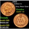 Image 1 : 1907 Indian Cent 1c Grades Choice+ Unc RD