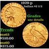 Image 1 : 1929-p Gold Indian Quarter Eagle $2 1/2 Grades Unc Details