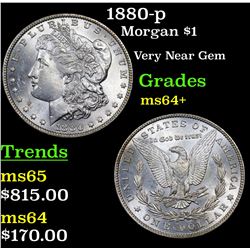 1880-p Morgan Dollar $1 Grades Choice+ Unc