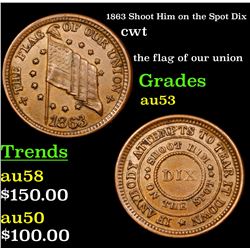 1863 Shoot Him on the Spot Dix Civil War Token 1c Grades Select AU