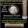 Image 1 : ***Auction Highlight*** Uncirculated 1c orig shotgun roll, 1943-p Steel cents In Old Brinks wrapper 