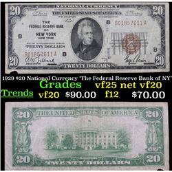 1929 $20 National Currency 'The Federal Reserve Bank of NY' Grades