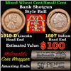 Image 1 : Mixed small cents 1c orig shotgun roll, 1919-d Wheat Cent, 1897 Indian Cent other end,McDnalds Wrapp