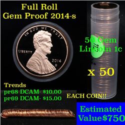 ***Auction Highlight*** 2014-s Lincoln 1c proof roll, 50 pieces (fc) (fc)