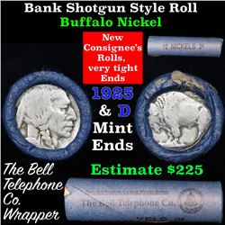 Buffalo Nickel Shotgun Roll in Old Bank Style 'Bell Telephone'  Wrapper 1925 & d Mint Ends
