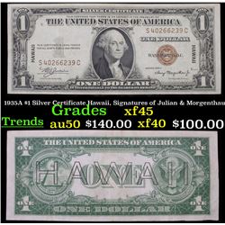 1935A $1 Silver Certificate Hawaii, Signatures of Julian & Morgenthau Grades