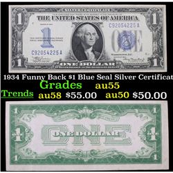 1934 Funny Back $1 Blue Seal Silver Certificate Grades