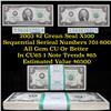 Image 1 : ***Auction Highlight*** Lot of 100- 2003 $2 Minneapolis Green Seal FRN, sequential number 701-800 Gr