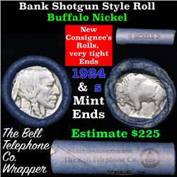 Buffalo Nickel Shotgun Roll in Old Bank Style 'Bell Telephone'  Wrapper 1924 & s Mint Ends