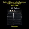 Image 1 : Group of 5 United States Mint Premier Silver Proof Set 1992-1996 25 coins
