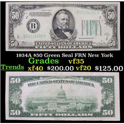 1934A $50 Green Seal FRN New York Grades
