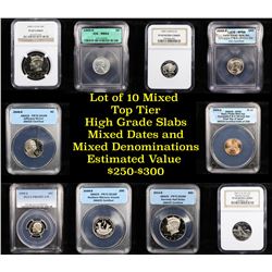 10 High Graded Top Tier Slabed Coins