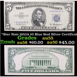 *Star Note 1953A $5 Blue Seal Silver Certificate Grades