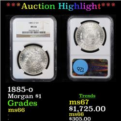 ***Auction Highlight*** NGC 1885-o Morgan Dollar $1 Graded ms66 By NGC (fc)