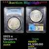 Image 1 : ***Auction Highlight*** PCGS 1921-s Morgan Dollar $1 Graded ms64 By PCGS (fc)