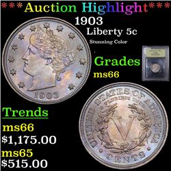 ***Auction Highlight*** 1903 Liberty Nickel 5c Graded GEM+ Unc By USCG (fc)