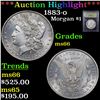 Image 1 : ***Auction Highlight*** 1883-o Morgan Dollar $1 Graded GEM+ Unc By USCG (fc)