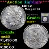Image 1 : ***Auction Highlight*** 1881-o Morgan Dollar $1 Graded Choice+ Unc By USCG (fc)