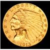 Image 2 : ***Auction Highlight*** 1913-p Gold Indian Quarter Eagle $2 1/2 Graded Select Unc By USCG (fc)