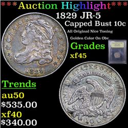 ***Auction Highlight*** 1829 JR-5 Capped Bust Dime 10c Graded xf+ By USCG (fc)