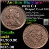 Image 1 : ***Auction Highlight*** 1806 C-1 Draped Bust Half Cent 1/2c Graded Choice AU By USCG (fc)