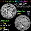 Image 1 : Proof ***Auction Highlight*** 1941 No AW Walking Liberty Half Dollar 50c Graded GEM+ Proof By USCG (