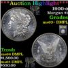 Image 1 : ***Auction Highlight*** 1900-o Morgan Dollar $1 Graded Select Unc+ DMPL By USCG (fc)