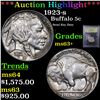 Image 1 : ***Auction Highlight*** 1923-s Buffalo Nickel 5c Graded Select+ Unc By USCG (fc)