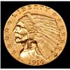 Image 2 : ***Auction Highlight*** 1914-p Gold Indian Quarter Eagle $2 1/2 Graded Select Unc By USCG (fc)