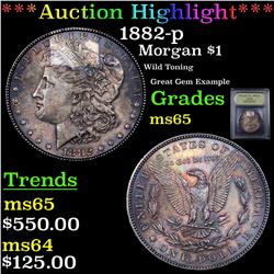 ***Auction Highlight*** 1882-p Morgan Dollar $1 Graded GEM Unc By USCG (fc)