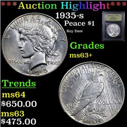 ***Auction Highlight*** 1935-s Peace Dollar $1 Graded Select+ Unc By USCG (fc)