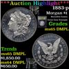 Image 1 : ***Auction Highlight*** 1883-p Morgan Dollar $1 Graded GEM Unc DMPL By USCG (fc)