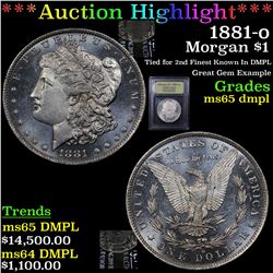 ***Auction Highlight*** 1881-o Morgan Dollar $1 Graded GEM Unc DMPL By USCG (fc)