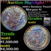 Image 1 : ***Auction Highlight*** 1886-o Rainbow Toned Morgan Dollar $1 Graded Select Unc By USCG (fc)