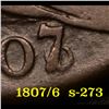 Image 6 : ***Auction Highlight*** 1807/6 S-273 Draped Bust Large Cent 1c Graded vf+ By USCG (fc)