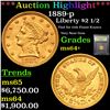 Image 1 : ***Auction Highlight*** 1899-p Gold Liberty Quarter Eagle $2 1/2 Graded Choice+ Unc By USCG (fc)