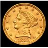 Image 2 : ***Auction Highlight*** 1899-p Gold Liberty Quarter Eagle $2 1/2 Graded Choice+ Unc By USCG (fc)