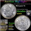 Image 1 : ***Auction Highlight*** 1887/6-o Rainbow Toned Top 100 Vam 3 I5 R4 Morgan Dollar $1 Graded Select Un