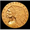 Image 2 : ***Auction Highlight*** 1915-p Gold Indian Quarter Eagle $2 1/2 Graded Select Unc By USCG (fc)