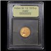 Image 4 : ***Auction Highlight*** 1915-p Gold Indian Quarter Eagle $2 1/2 Graded Select Unc By USCG (fc)