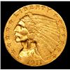 Image 2 : ***Auction Highlight*** 1911-p Gold Indian Quarter Eagle $2 1/2 Graded Select+ Unc By USCG (fc)