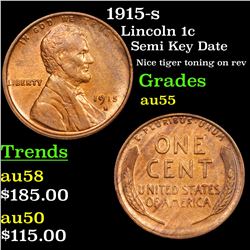 1915-s Lincoln Cent 1c Grades Choice AU
