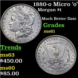 1880-o Micro 'o' Morgan Dollar $1 Grades BU+