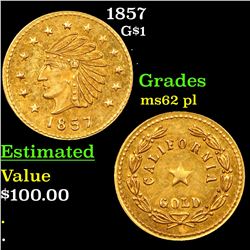 1857 California Gold Token Grades Select Unc PL