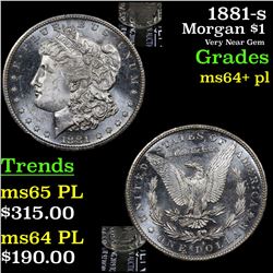 1881-s Morgan Dollar $1 Grades Choice Unc+ PL