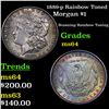 Image 1 : 1889-p Rainbow Toned Morgan Dollar $1 Grades Choice Unc