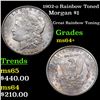 Image 1 : 1902-o Rainbow Toned Morgan Dollar $1 Grades Choice+ Unc
